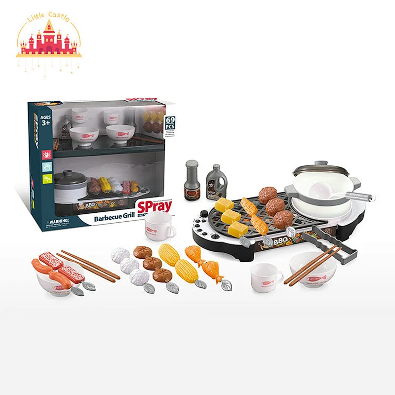 Good Sale Plastic Pretend Play Cooking Stove Pot Set Kids Toys Kitchen Play Set SL10D173