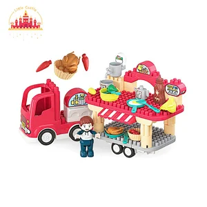 Assembly Pretend Toy Plastic Mini Model Dining Car Building Block Toy For Kids SL13A039