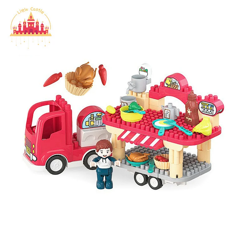Assembly Pretend Toy Plastic Mini Model Dining Car Building Block Toy For Kids SL13A039