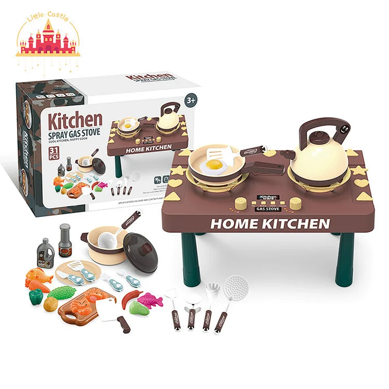 High quality plastic spray gas stove toy set kids kitchen set SL10D185
