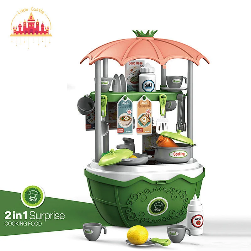 2 IN 1 Pretend Play Kitchen Toys Plastic Tableware Basket Toy for Children SL10G039