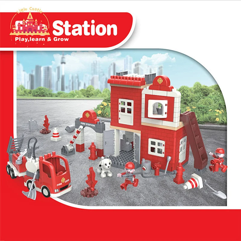Kids Diy Creative Fire department Assembly Plastic Building Block Toy For Kids SL13A012