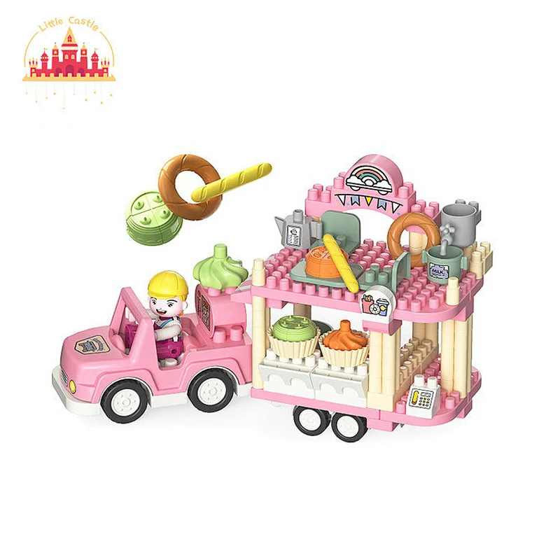 Assembly Pretend Toy Plastic Mini Model Dining Car Building Block Toy For Kids SL13A039