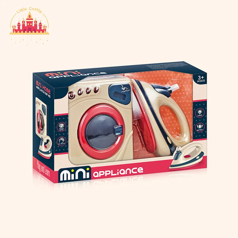 DIY toy electric washing machine iron set toy with light and sound SL10D196