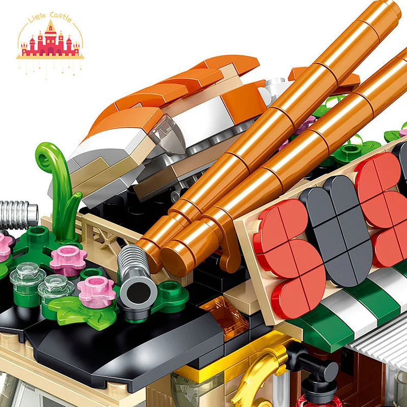 Street View Plastic Sushi Cart Toy for Kids Assembly Building Blocks Toy SL03B010
