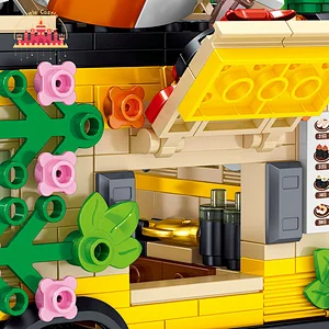 Street View Plastic Sushi Cart Toy for Kids Assembly Building Blocks Toy SL03B010
