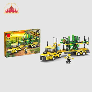 Mini Dinosaur Transport Truck Model Kids Educational DIY Building Block Toy SL13A093