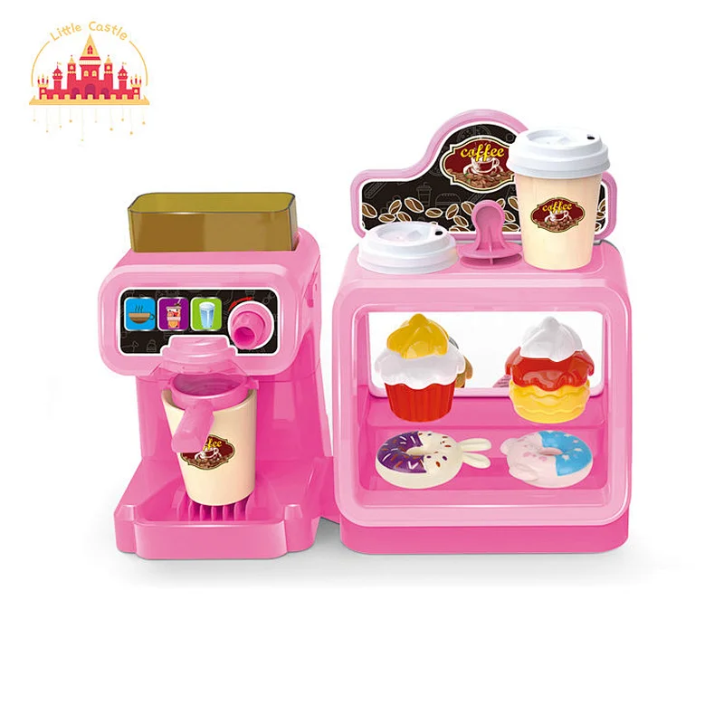 2022 New fashion plastic coffee machine toy with dessert set for kids SL10D257