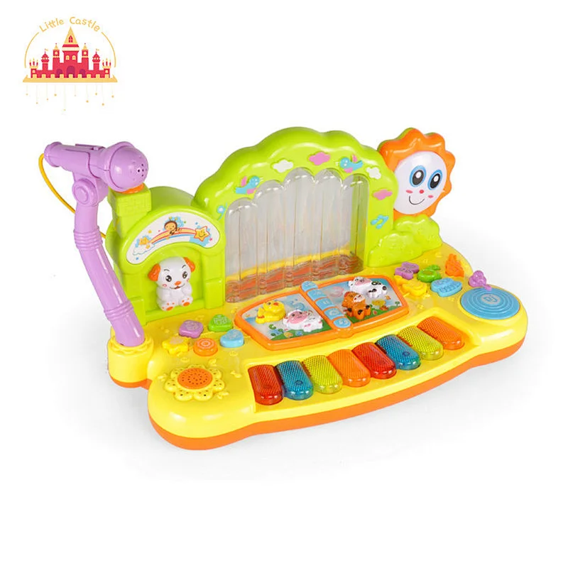 Cartoon style multifunctional electric water jet piano toy with microphone for kids SL07A022
