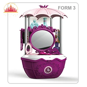 Princess 31pcs plastic pink dresser cart toy with mirror for girls SL10G032
