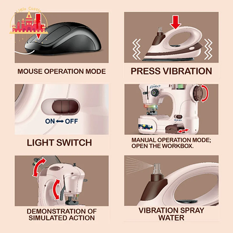Mouse operation mode electric toy iron sewing machine kids plastic toy SL10D243