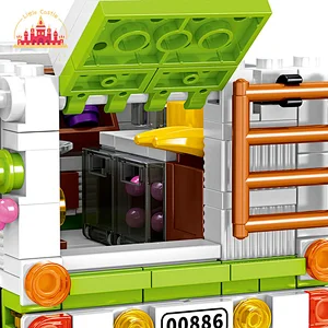 Funny Early Educational Block Bricks Toy Plastic Fruit Cart Toy for Toddler SL03B006