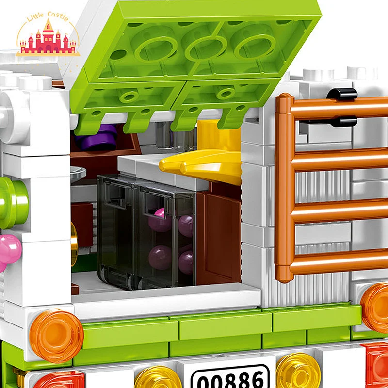 Funny Early Educational Block Bricks Toy Plastic Fruit Cart Toy for Toddler SL03B006