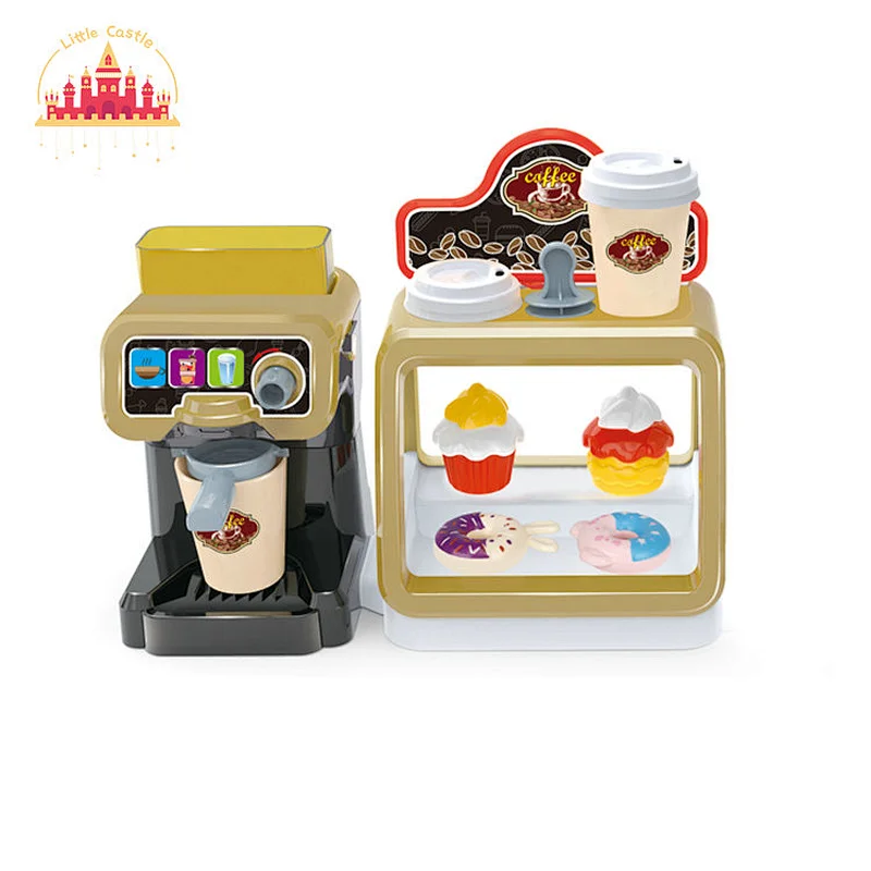 2022 New fashion plastic coffee machine toy with dessert set for kids SL10D257