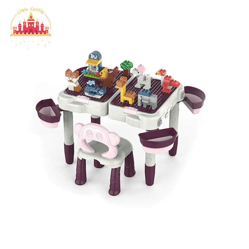 Multifunctional Playing Desk Building Block Table With Chair Set For Kids SL13A022