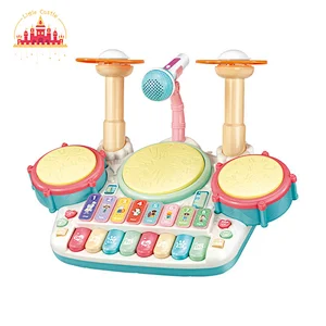 Customized baby educational musical instrument drum and piano toys with microphone SL07A012
