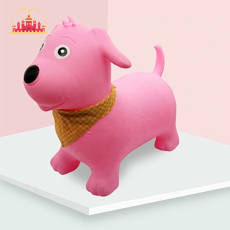 Kids riding plush inflatable bouncer dog plastic hopping animal toys for sale SL16D007A