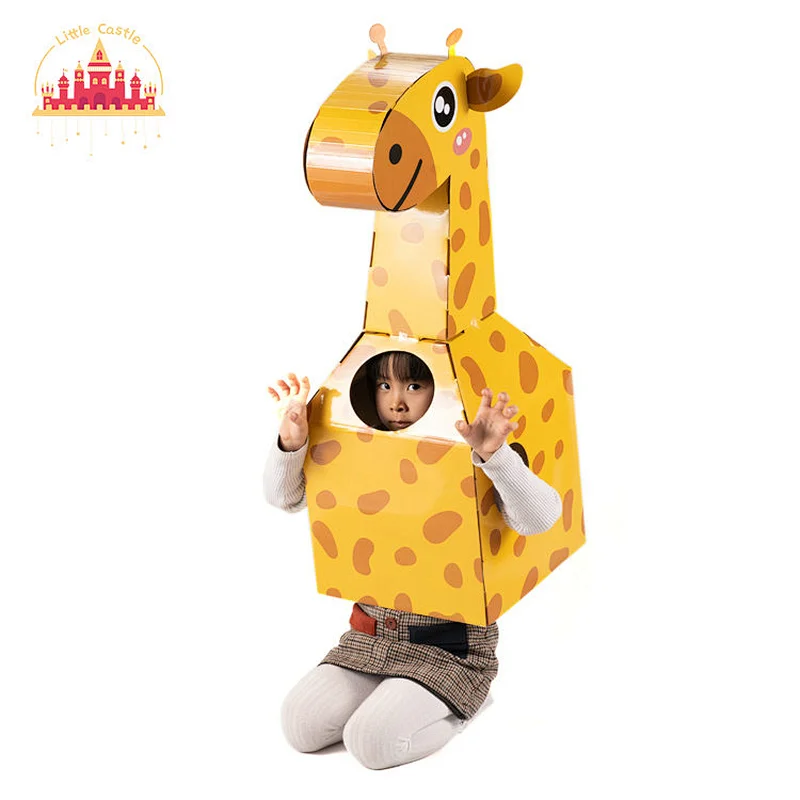 Educational Handmade Cardboard Toy 3D Wearable Giraffe Puzzle Set For Kids SL20A002