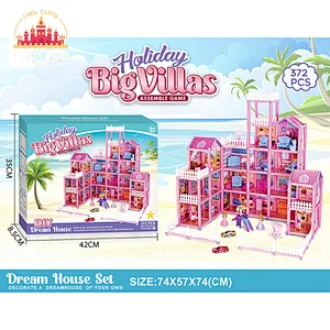 Kids Assembly Villa Model 372 Pcs DIY Plastic Doll House With Furnitures SL06A095