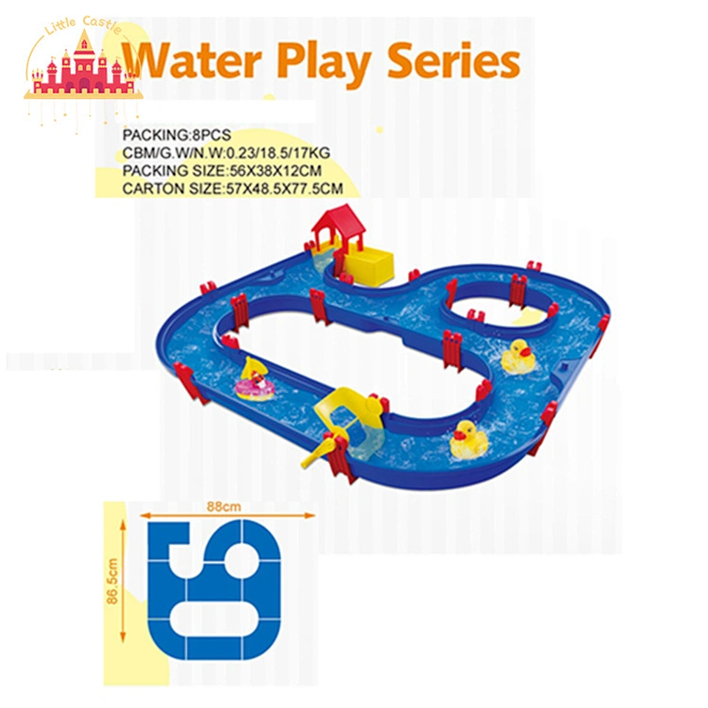 45 Pcs Assembly Play Water Track Set Plastic Water Park Toy For Kids SL01A385
