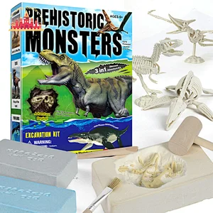 3 In 1 Dinosaur Dig Kit Kids Educational Mini Fossil Excavation Toy SL17A108
