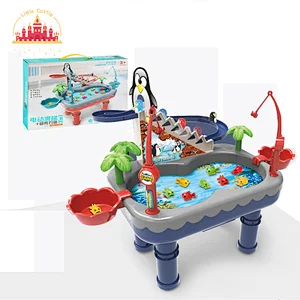 2 In 1 Magnetic Fishing Game Electric Plastic Penguin Slide Track Toy For Kids SL01A403