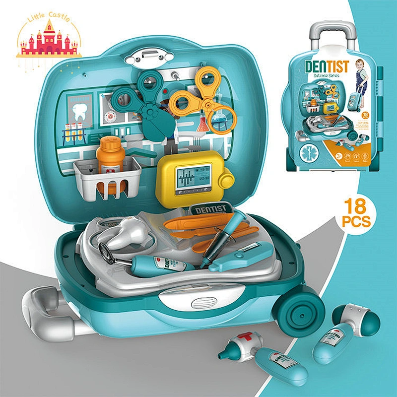 High Quality Trolley Case Pretend Play 18 Pcs Plastic Doctor Set Toys For Kids SL10G314