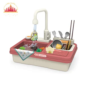 New Design Kitchen Pretend Play 23 Pcs Electric Plastic Dishwasher Toy For Kids SL10D804