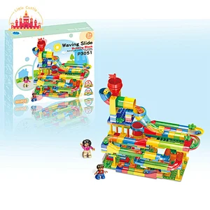 Funny Marble Maze Game DIY 301 Pcs Blocks Set Plastic Rolling Track Toy For Kids SL13A538