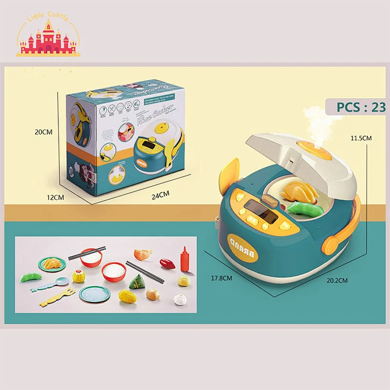 Hot Selling Kids 23 Pcs Spray Electric Plastic Rice Cooker Toy With Music SL10D811