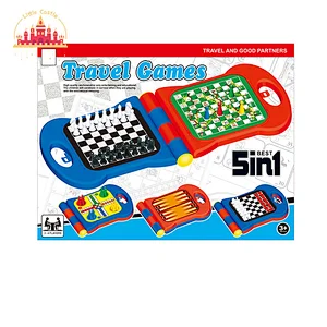 2-4 Players Interactive 5 In 1 Portable Plastic Chess Board Game Set For Kids SL11A130