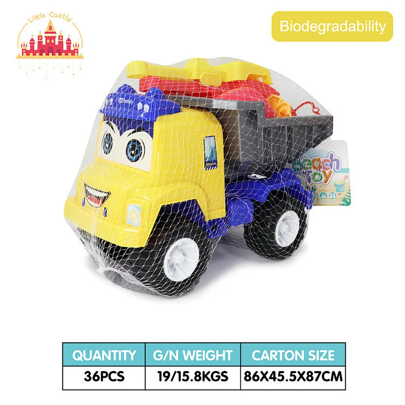 Hot Selling Kids Outdoor Beach Toy 6 Pcs Truck Shape Sand Tools Set SL19A007