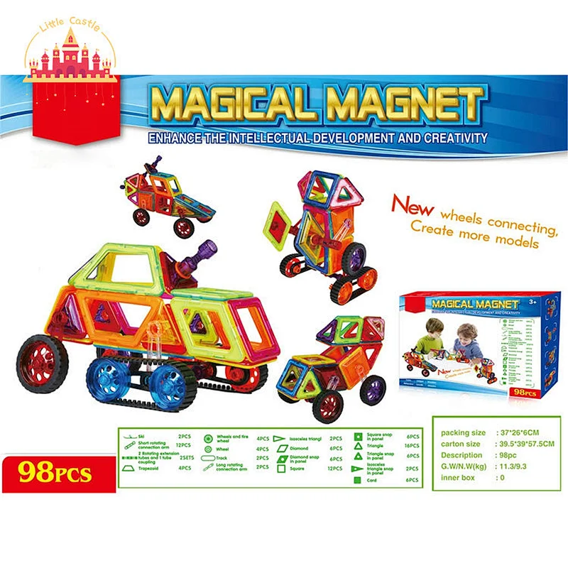Popular DIY 100 Pcs Magnetic Plastic Marble Run Building Blocks For Kids SL13E124