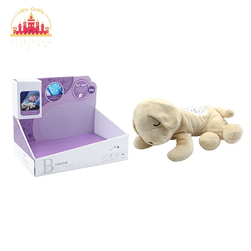 Hot Sale Dog Smoothing Night Light Muscial Projection Plush Toy For Baby SL21E012