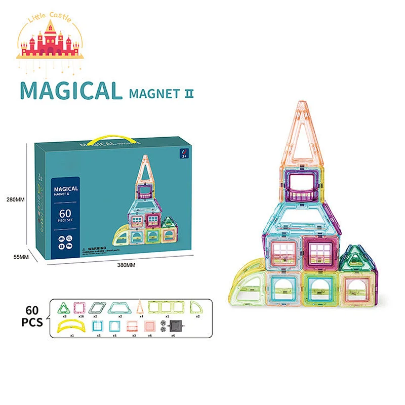 Intelligent 56 Pcs Building Blocks DIY Plastic Magnetic Tiles Toy For Kids SL13E156