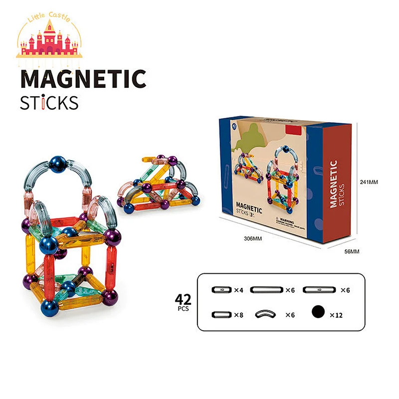 Educational DIY Building Blocks 52 Pcs Plastic Magnetic Stick Toy For Kids SL13E073