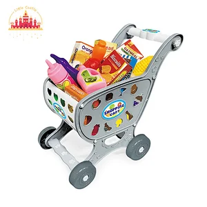 Supermarket Educational Play House Plastic Shopping Cart Play Set For Kids SL10D859