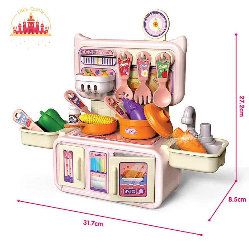 Popular Kids Kitchen Play Set Plastic Spraying Cooking Table With Sound Light SL10C126