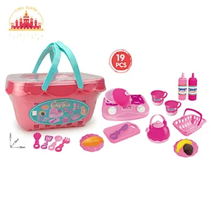 Kids Pretend Role Play Cooking Game 19Pcs Kitchen Set Toys With Basket SL10D620