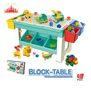 High Quality Multifunctional 69 Pcs Plastic Building Block Table For Kids SL13A496