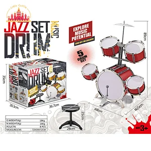 Kids Educational Musical Instrument Plastic Faux Metallic Jazz Drum Set SL07A033