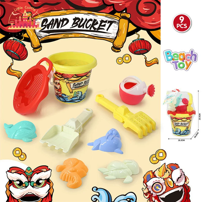 Hot Selling Kids Outdoor Beach Toy 6 Pcs Truck Shape Sand Tools Set SL19A007