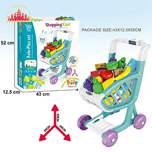 Supermarket Pretend Play 56 Pcs Plastic Shopping Cart Set Toys For Kids SL10E017