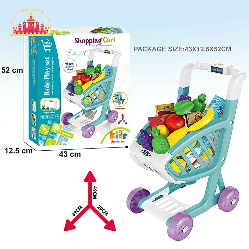 Supermarket Pretend Play 56 Pcs Plastic Shopping Cart Set Toys For Kids SL10E017
