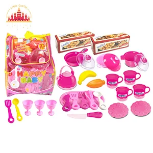 Hot Selling Tableware Basket Plastic 26 Pcs Kitchen Set Toy For Kids SL10D622