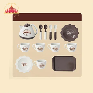 2023 New Play House Coffee Cup Dish Pot Kit Plastic Tea Set Toys For Kids SL10D379