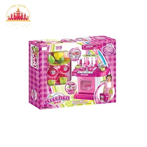 Hot Sale Kids Cooking Set Toys Mini Plastic Play Kitchen With Light Music SL10C373