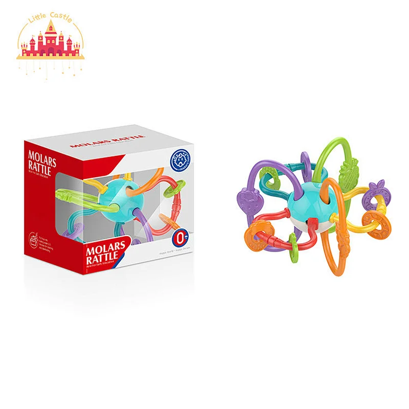 Safe Material Soft Teether Hand Bell 8 Pcs Plastic Rattle Toys Set For Baby SL21A001