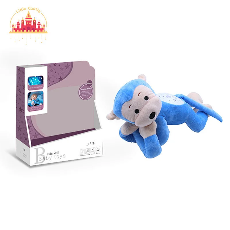 Hot Sale Dog Smoothing Night Light Muscial Projection Plush Toy For Baby SL21E012