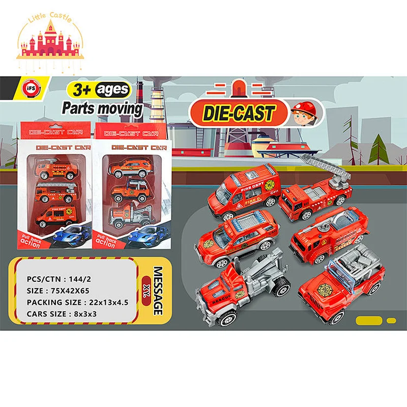 Hot Selling 3 Pcs Model Cars 1:50 Diecast Alloy Fire Truck Toys For Kids SL04A739